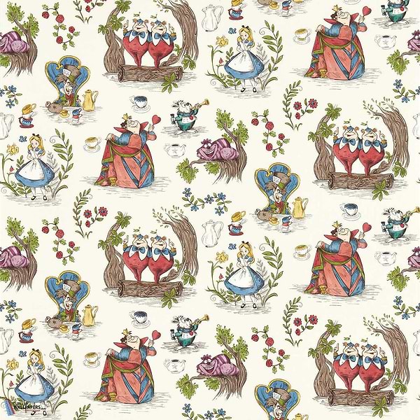 Alice In Wonderland-wallpaper-Sanderson-Hundreds & Thousands-Roll-217287-Selected Wallpapers