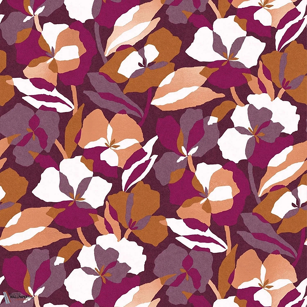 Amaryllis wallpaper-Casamance-Pourple/Ambre-Roll-Selected-Wallpapers-Interiors