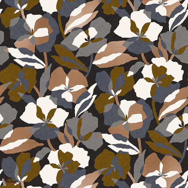 Amaryllis wallpaper-Casamance-Petrole/Multico-Roll-Selected-Wallpapers-Interiors