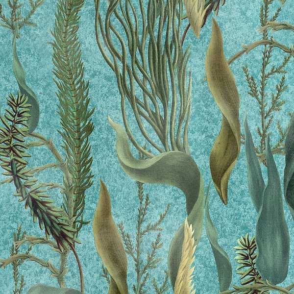 Aquatic Plants wallpaper-Mind the Gap-Aquamarine-300 cm (standaard)-Selected-Wallpapers-Interiors