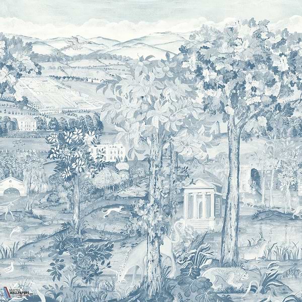 Arcadian Thames-Tapete-Zoffany-Wedgewood Blue-Set-313039-Selected Wallpapers