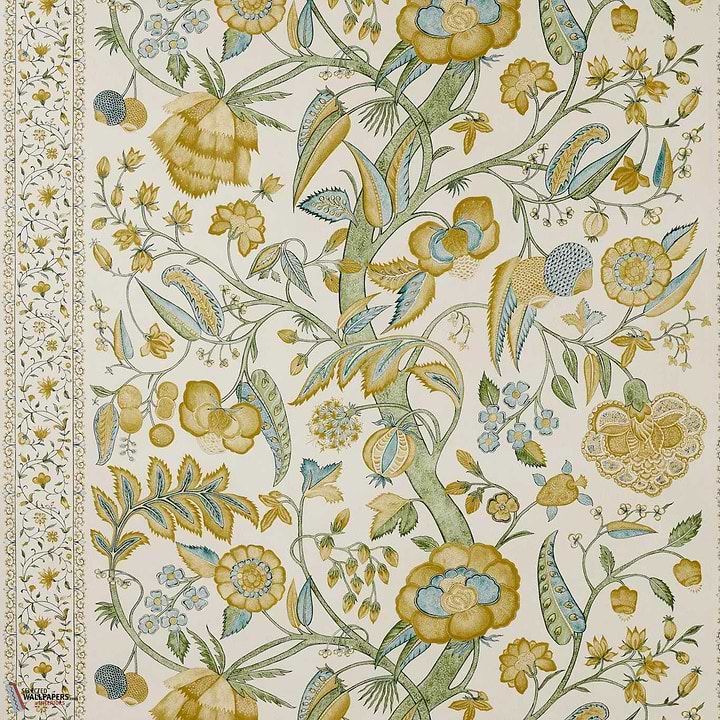 Artisan Palampore Tapete-Zoffany-Primrose-Meter-Selected Wallpapers-Interiors