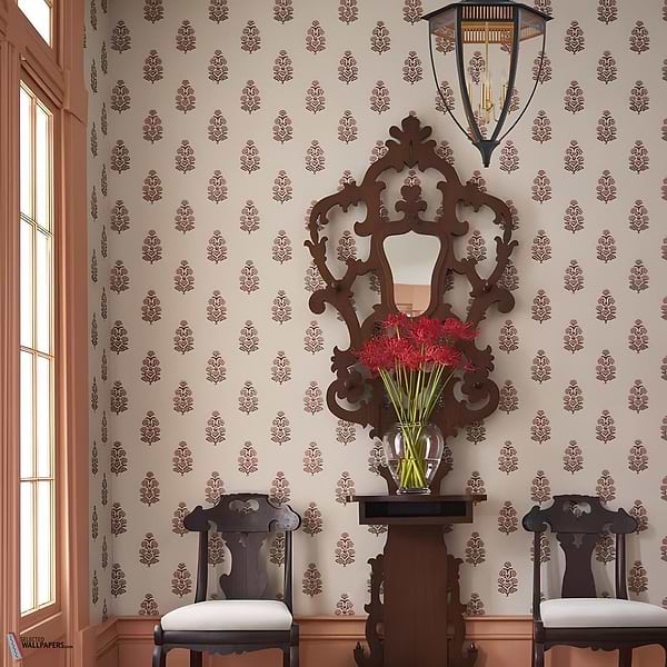 Audrey wallpaper-Thibaut-Selected Wallpapers-Interiors