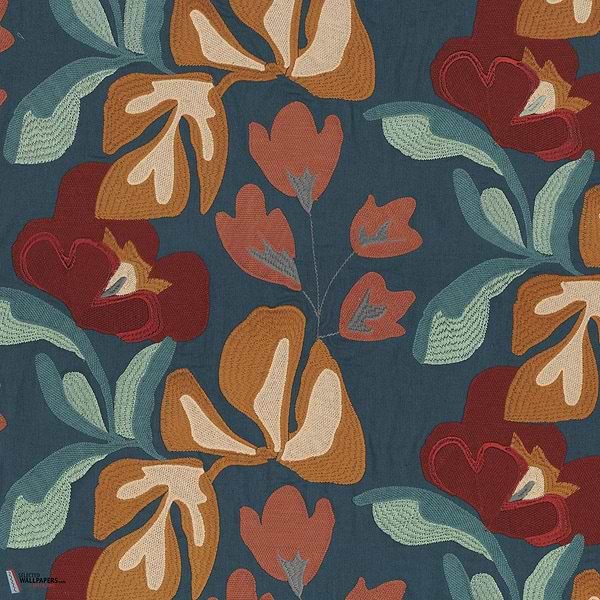 Ayana Stoff-Casamance-Celadon grenat-Meter (M1)-Selected Wallpapers-Interiors