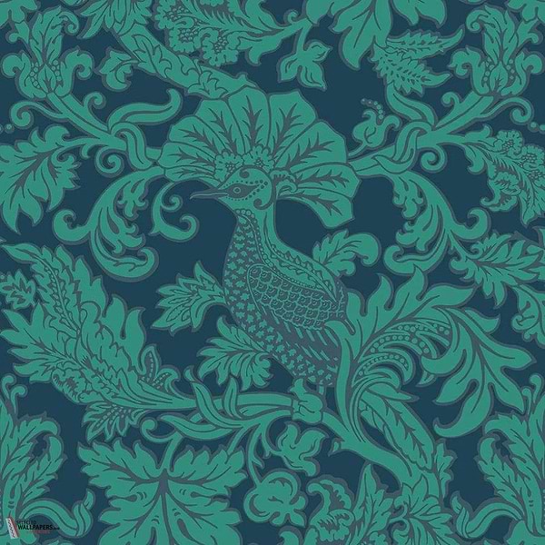 Balabina Tapete-Cole & Son-Teal on midnight-Rolle-Selected Wallpapers-Interiors