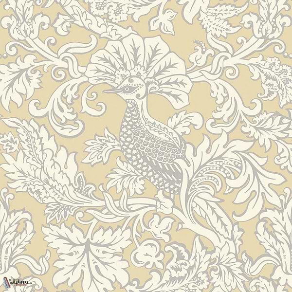 Balabina wallpaper-Cole & Son-White on yellow-Roll-Selected Wallpapers-Interiors