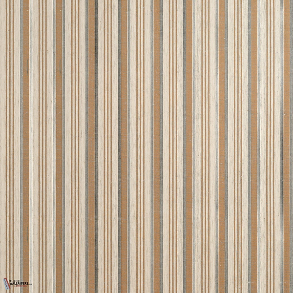 Bennet Stripe wallpaper-Thibaut-Cognac-Roll-Selected-Wallpapers-Interiors