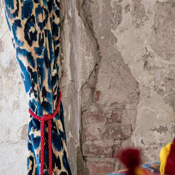 Blu Selvaggio fabric-Mind the Gap-fabricf-Selected-Wallpapers-Interiors