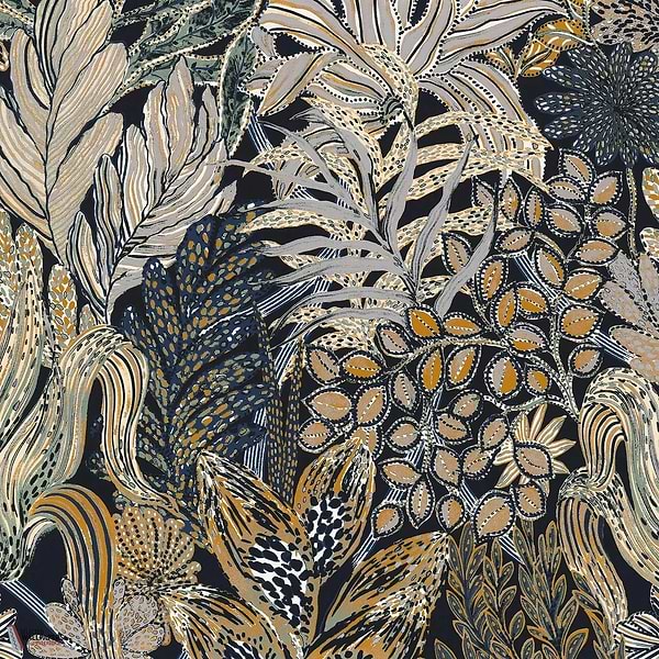 Borrommee wallpaper-Casamance-Vert-Roll-Selected-Wallpapers-Interiors
