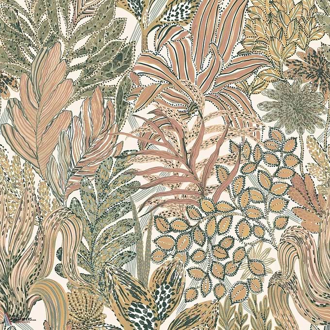 Borrommee wallpaper-Casamance-Ivoire/Blush-Roll-Selected-Wallpapers-Interiors