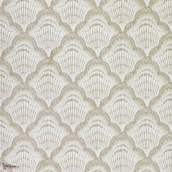 Calico Shell wallpaper-1838 wallcoverings-Ivory-Roll-Selected Wallpapers-Interiors