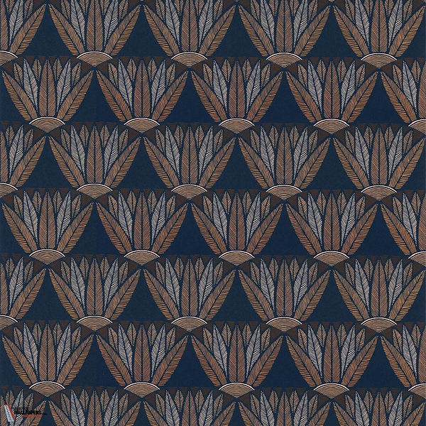 Castalia-wallpaper-Casamance-Marine/Terracotta-Roll-76161736-Selected Wallpapers