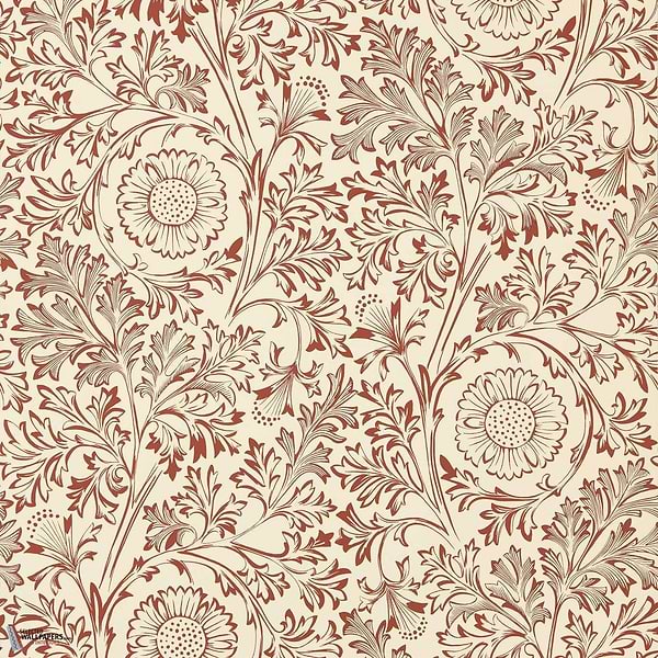 Chamomile Tapete-Morris & Co-Flax/Madder-Rolle-Selected Wallpapers-Interiors
