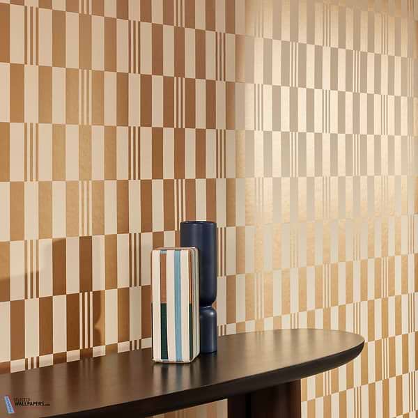 Checkerboard Metallic Wallcovering-Kirkby Design-wallpaper-Selected Wallpapers