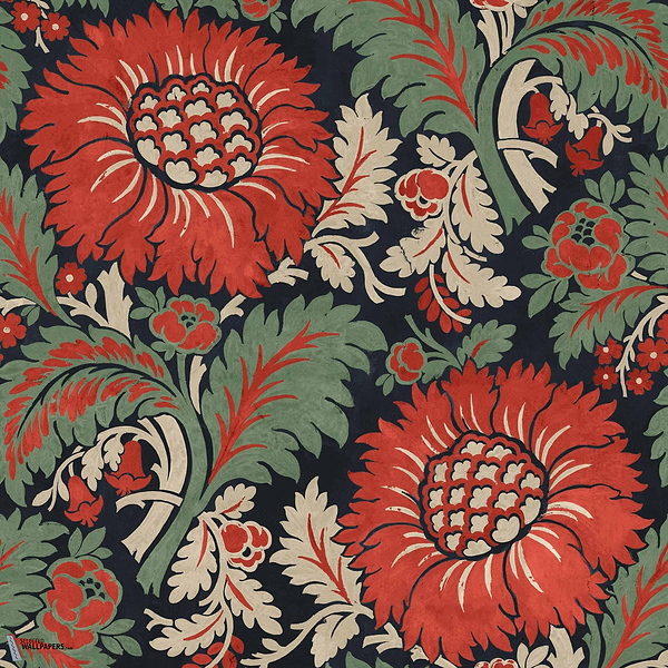 Chinese Damask wallpaper-Coordonné-Sage-Non Woven-Roll-Selected Wallpapers-Interiors