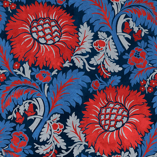 Chinese Damask wallpaper-Coordonné-Vermilion-Non Woven-Roll-Selected Wallpapers-Interiors