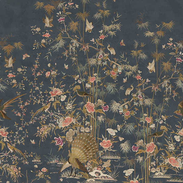 Chinoiserie Garden behang-Sandberg-Dark Blue-Mattic-M2-Selected Wallpapers-Interiors