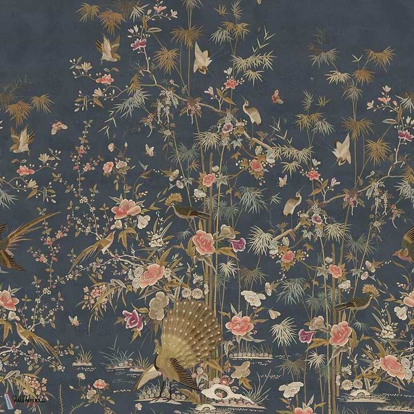 Chinoiserie Garden behang-Sandberg-Dark Blue-Mattic-M2-Selected Wallpapers-Interiors