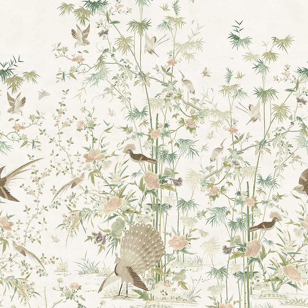 Chinoiserie Garden behang-Sandberg-Light Green-Mattic-M2-Selected Wallpapers-Interiors