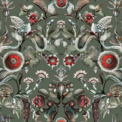 Coccinella Bella-Moooi-behang-Sage Green-Meter (M1)-Selected-Wallpapers-Interiors