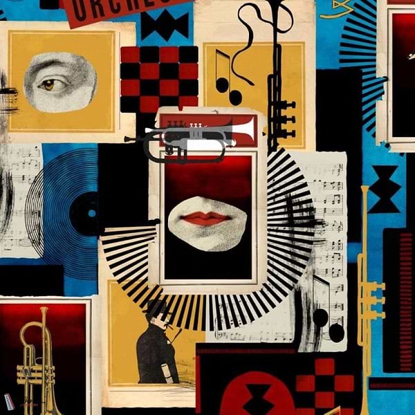 Composer Machine Tapete-Mind the Gap-Blue-Rolle-Selected Wallpapers-Interiors
