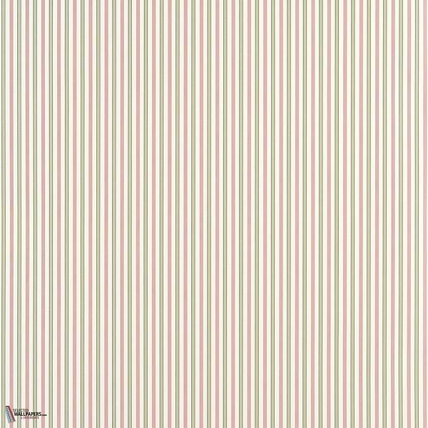 Conner Stripe wallpaper-Thibaut-Green and Pink-Roll-Selected-Wallpapers-Interiors