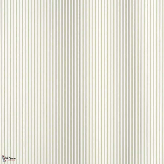 Conner Stripe wallpaper-Thibaut-Green and Beige-Roll-Selected-Wallpapers-Interiors