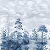 Cumbria Mural wallpaper-Anna French-Blue and white on pearl-Set-Selected Wallpapers-Interiors
