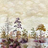 Cumbria Mural wallpaper-Anna French-Eggplant on pearl-Set-Selected Wallpapers-Interiors