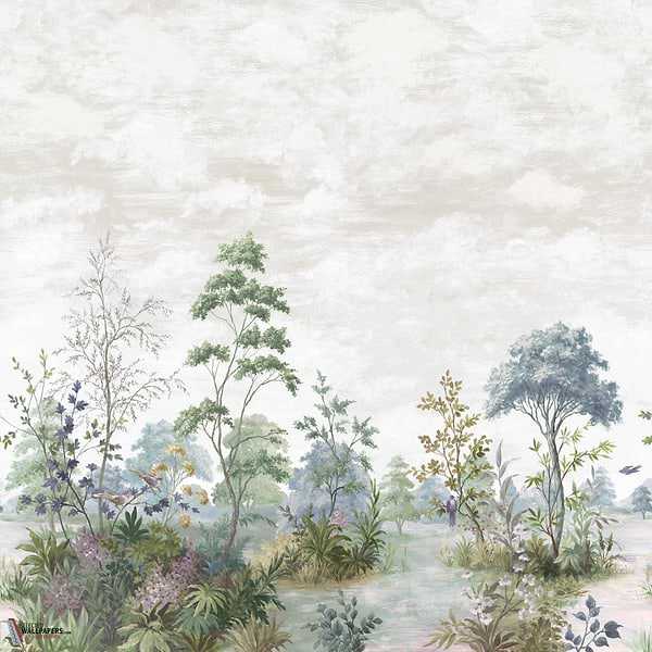 Cumbria Mural wallpaper-Anna French-Pale blue and green on pearl-Set-Selected Wallpapers-Interiors