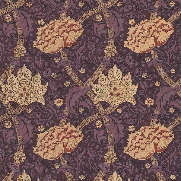 Windrush wallpaper-Wallpaper-Morris & Co-Aubergine/Wine-Roll-Selected Wallpapers & Interiors