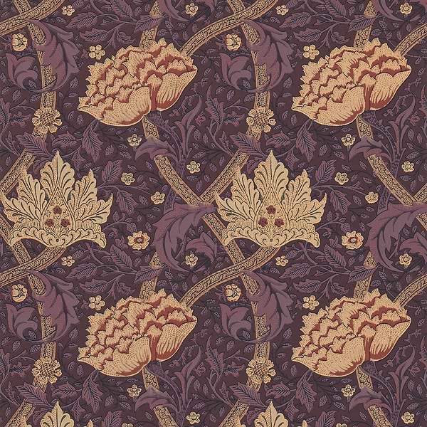 Windrush wallpaper-Wallpaper-Morris & Co-Aubergine/Wine-Roll-Selected Wallpapers & Interiors