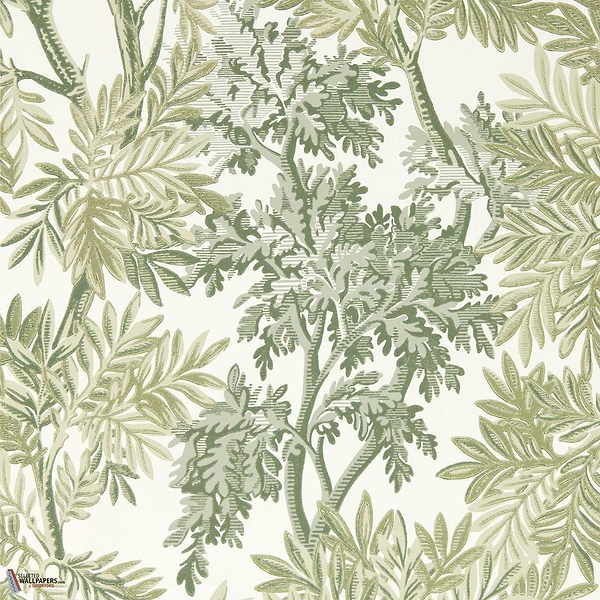 Tapestry trees wallpaper-Sanderson-Forest/willow-Roll-Selected Wallpapers-Interiors
