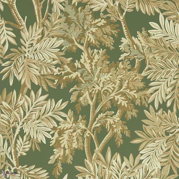 Tapestry trees wallpaper-Sanderson-Woodland green-Roll-Selected Wallpapers-Interiors