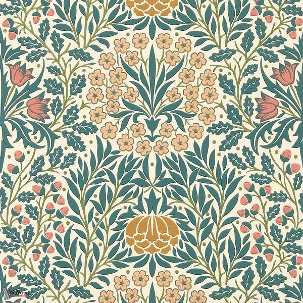 Daisy & Oak Tapete-Morris & Co-Madder/Teal-Rolle-Selected Wallpapers-Interiors