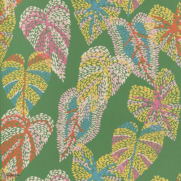Delila wallpaper-Thibaut-Green-Roll-Selected Wallpapers-Interiors