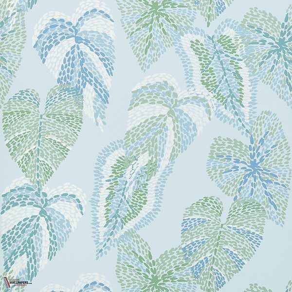 Delila wallpaper-Thibaut-Soft blue-Roll-Selected Wallpapers-Interiors