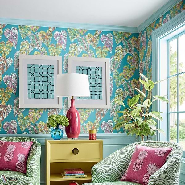 Delila wallpaper-Thibaut-Selected Wallpapers-Interiors