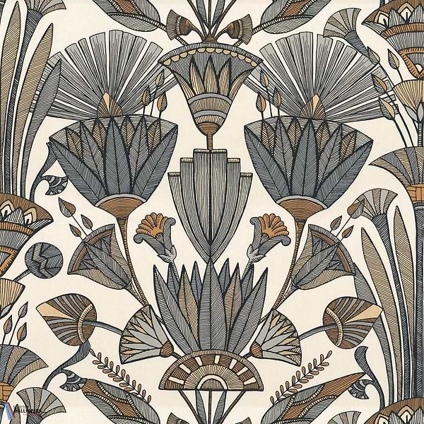 Denderah-wallpaper-Casamance-Blanch/Mordoré-Roll-76130100-Selected Wallpapers
