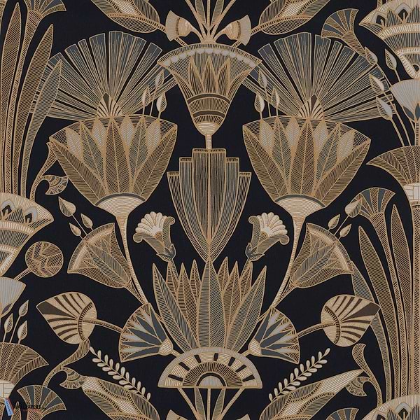 Denderah-wallpaper-Casamance-Noir/Mordoré-Roll-76130610-Selected Wallpapers