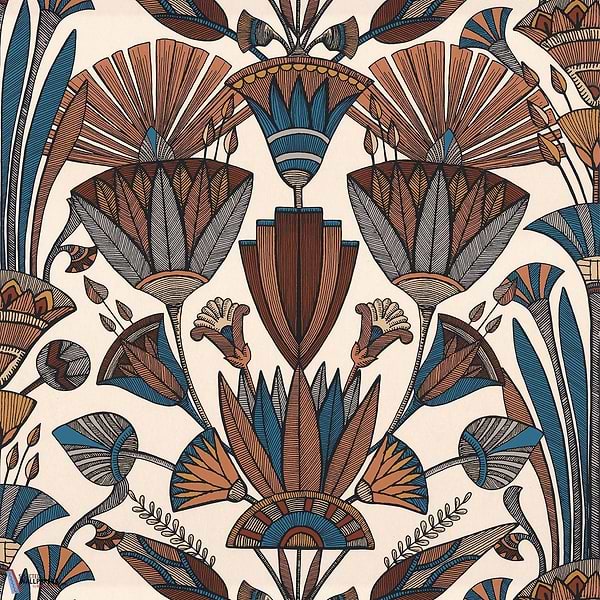 Denderah-wallpaper-Casamance-Crème/Terracotta-Roll-76130712-Selected Wallpapers