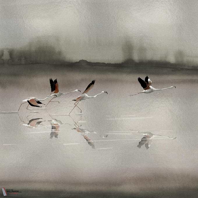 Doñana wallpaper-Coordonne-Silver-Metallics-M2-Selected Wallpapers-Interiors