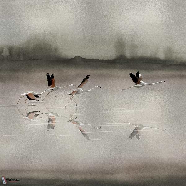 Doñana wallpaper-Coordonne-Silver-Metallics-M2-Selected Wallpapers-Interiors