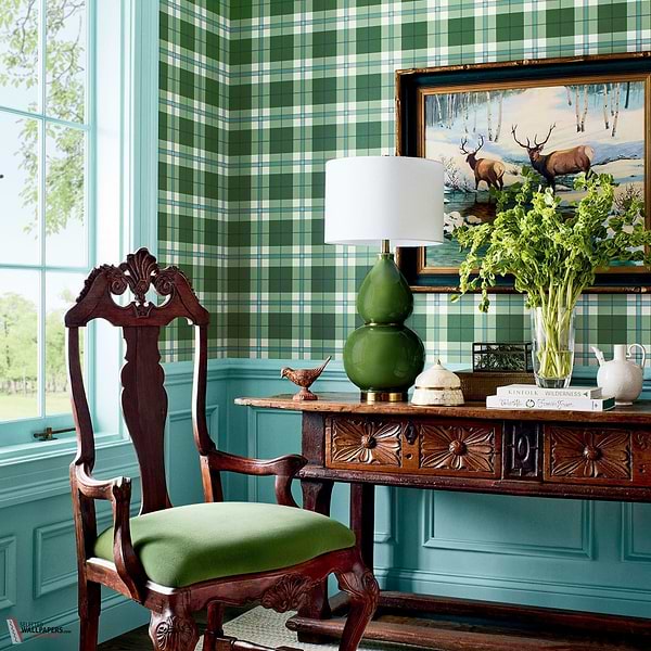 Douglas Plaid Tapete-Thibaut-Selected-Wallpapers-Interiors