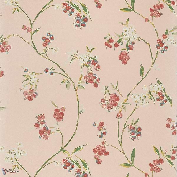 Edo Bloom wallpaper-Anna French-Blush on pearl-Roll-Selected Wallpapers-Interiors