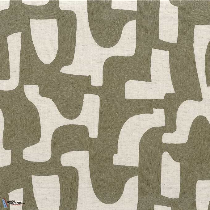 Entrelacs stof-Casamance-Kaki-Meter (M1)-Selected-Wallpapers-Interiors