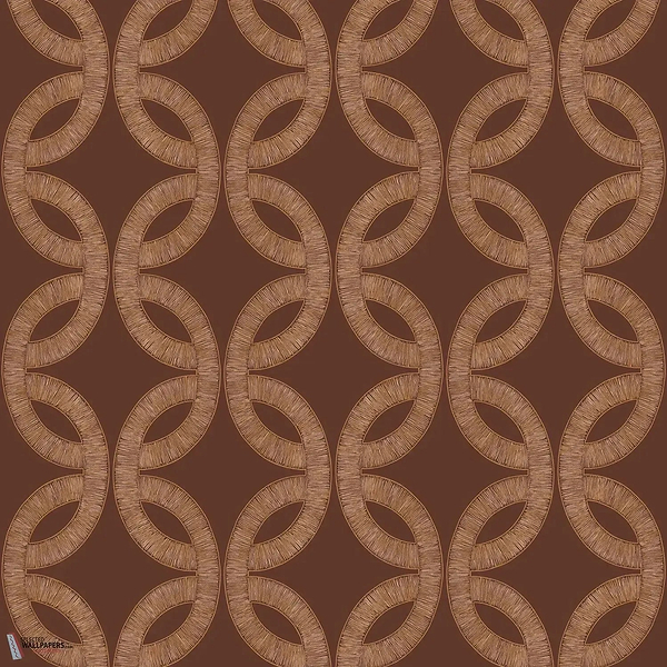 Etienne wallpaper-Casamance-Bordeaux/Cuivre-Roll-Selected Wallpapers-Interiors