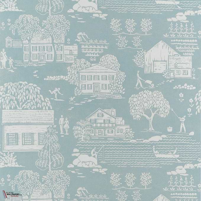 Farmingdale wallpaper-Anna French-Spa blue-Roll-Selected Wallpapers-Interiors