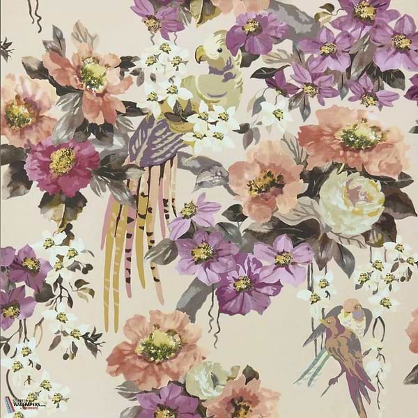 Floral Serenade Tapete-1838 wallcoverings-Apricot-Rolle-Selected Wallpapers-Interiors