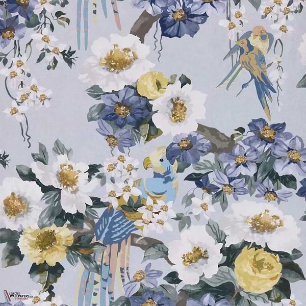 Floral Serenade Tapete-1838 wallcoverings-Sky-Rolle-Selected Wallpapers-Interiors